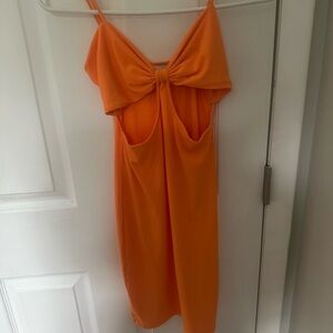 Princess Polly Orange Tie Front Babydoll Dress